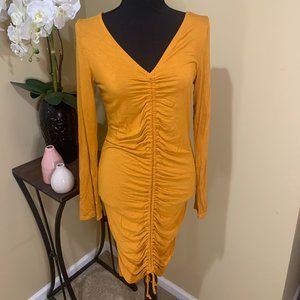 Mustard Ruched Dress
